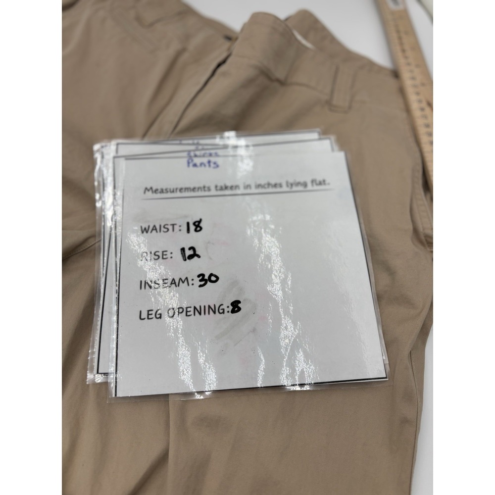 Talbots Women Boyfriend Pants 16W Beige Cotton Mid Rise Straight Leg Pocket Plus - Picture 10 of 10